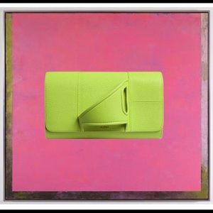 PERRIN Paris L'Asymétrique galoves clutch lime$995